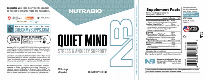 Quiet Mind 60 Caps Stress & Anxiety Support
