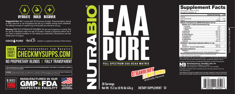 EAA PURE Powder 30 Servings