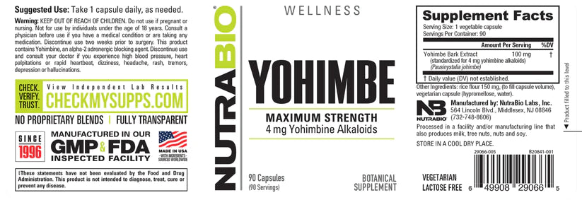 Yohimbe 4mg 90 Capsules