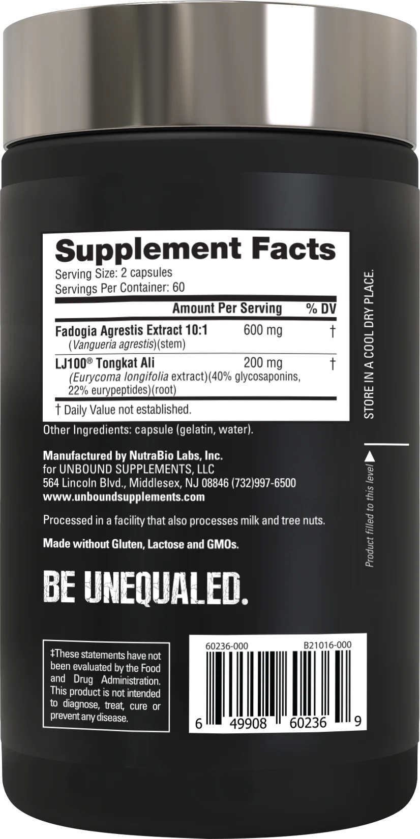 Unbound Tongkat Ali & Fadogia Agrestis 120 Capsules