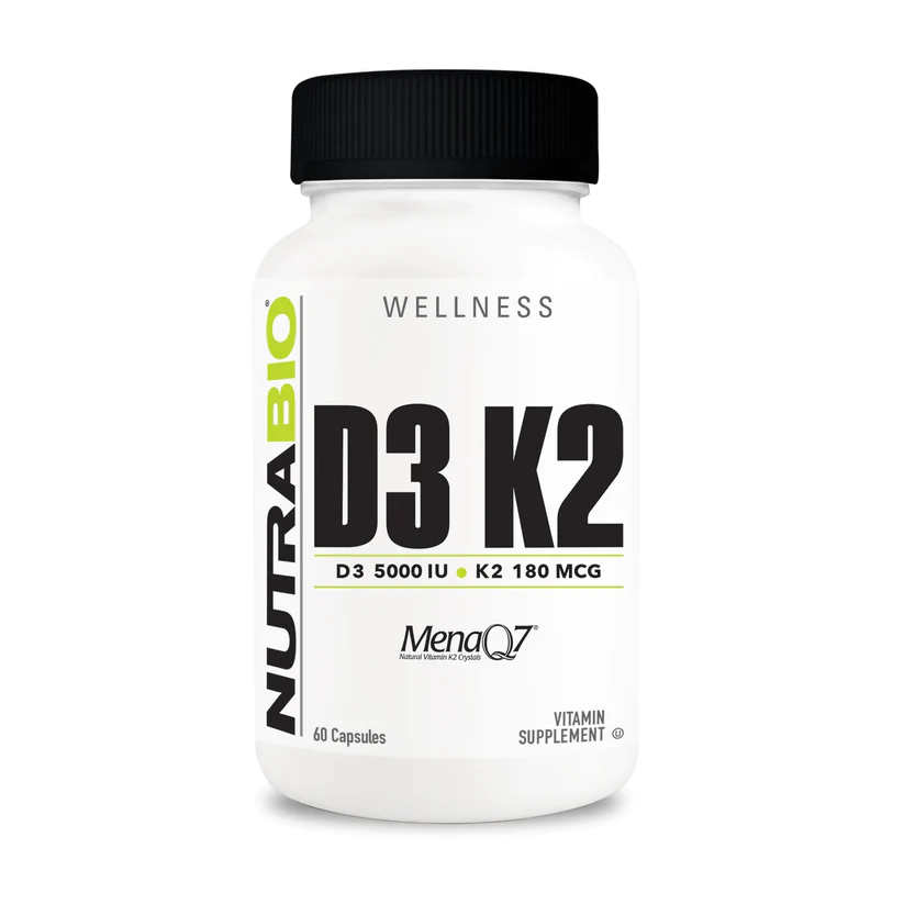 Vitamin D3 K2 (5000 IU D3, 180 MCG K2) 60 Capsules