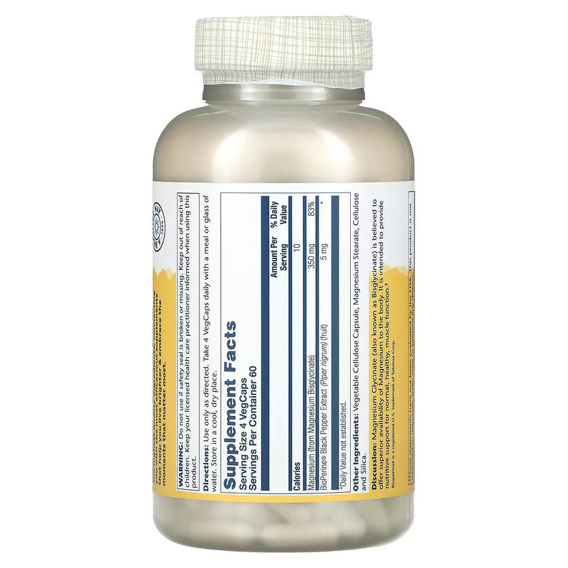 Solaray Magnesium BisGlycinate Capsules 350 mg 240 Veg Caps