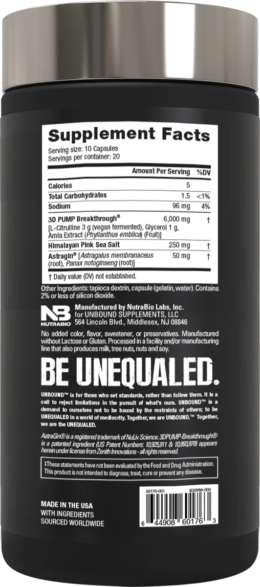 Unbound 3D Pump Unleashed 200 Capsules