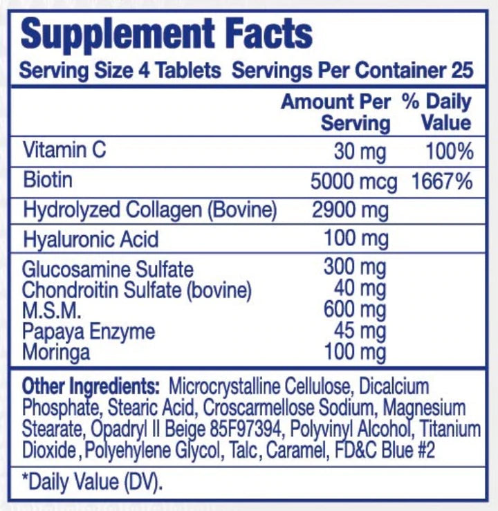 Hydrolyzed Marine Collagen Flex 4000mg 100 Tablets