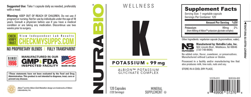 Potassium Complex 99mg 120 Capsules