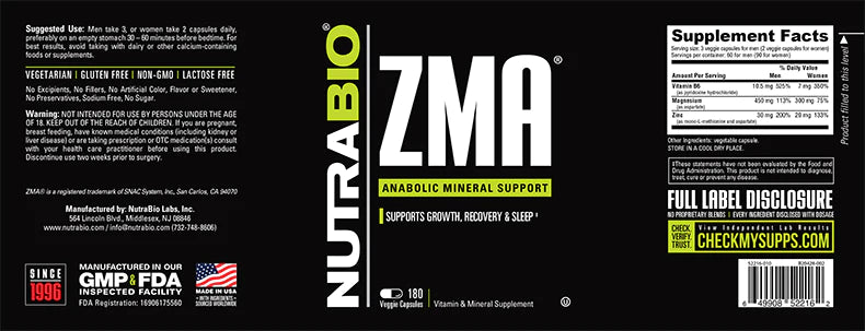 ZMA 180 Capsules